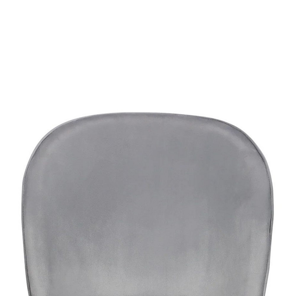 Dining Chair Set of 2, Classic Gray Fabric with Sleek Black Metal Legs -BM334662