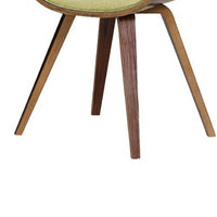 Accent Dining Chair, Natural Brown Wood and Ivory Fabric, Curved Back -BM334663