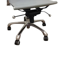 Rolling Office Chair, Gray Faux Leather, Swivel Reclining Design -BM334665