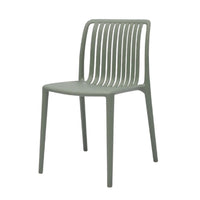 Womu Outdoor Side Chair Set of 4, Moss Green Finish, Slatted Backrest -BM334667