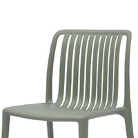 Womu Outdoor Side Chair Set of 4, Moss Green Finish, Slatted Backrest -BM334667