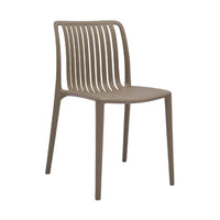 Womu Outdoor Side Chair Set of 4, Brown Finish, Open Slatted Backrest -BM334668