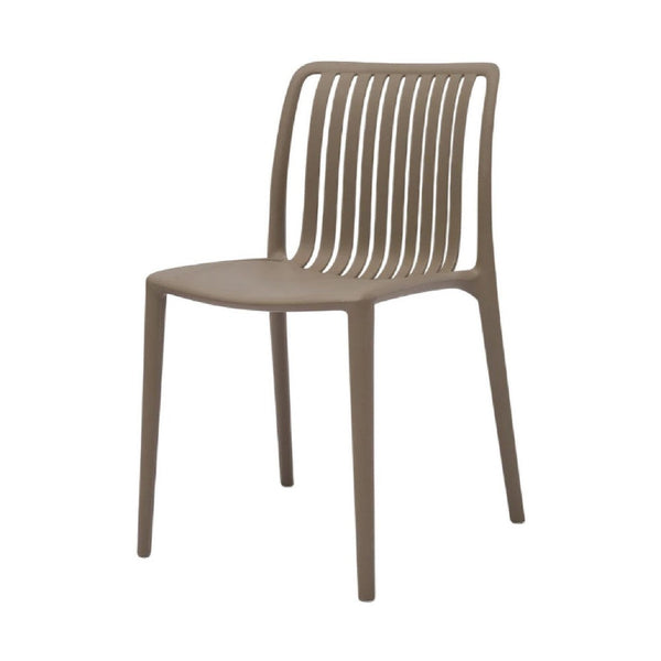 Womu Outdoor Side Chair Set of 4, Brown Finish, Open Slatted Backrest -BM334668