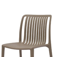 Womu Outdoor Side Chair Set of 4, Brown Finish, Open Slatted Backrest -BM334668
