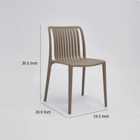 Womu Outdoor Side Chair Set of 4, Brown Finish, Open Slatted Backrest -BM334668