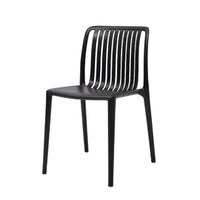 Womu Outdoor Side Chair Set of 4, Black Finish, Open Slatted Backrest -BM334669