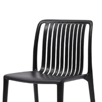 Womu Outdoor Side Chair Set of 4, Black Finish, Open Slatted Backrest -BM334669