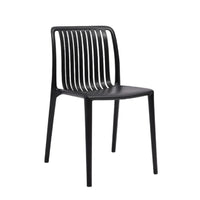 Womu Outdoor Side Chair Set of 4, Black Finish, Open Slatted Backrest -BM334669