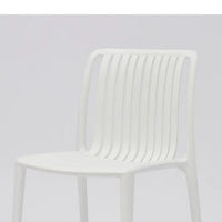 Womu Outdoor Side Chair Set of 4, White Finish, Open Slatted Backrest -BM334670
