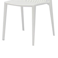 Womu Outdoor Side Chair Set of 4, White Finish, Open Slatted Backrest -BM334670