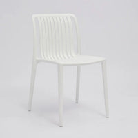 Womu Outdoor Side Chair Set of 4, White Finish, Open Slatted Backrest -BM334670