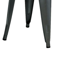 Vici Set of 4 Dining Stools, Dark Gray Metal, Industrial Square Seat -BM334671
