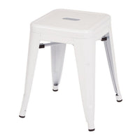 Vici Set of 4 Dining Stools, Gray Metal Seat, Industrial Square Seat -BM334673