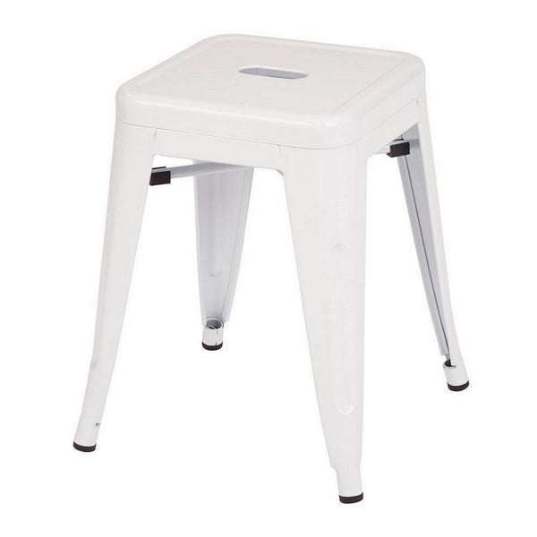 Vici Set of 4 Dining Stools, Gray Metal Seat, Industrial Square Seat -BM334673
