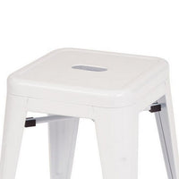 Vici Set of 4 Dining Stools, Gray Metal Seat, Industrial Square Seat -BM334673