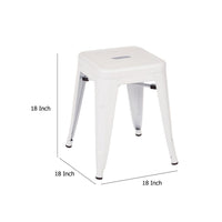Vici Set of 4 Dining Stools, Gray Metal Seat, Industrial Square Seat -BM334673