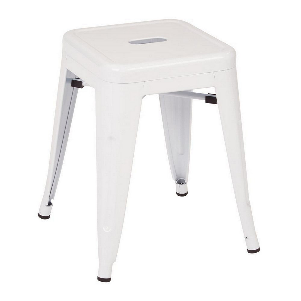 Vici Set of 4 Dining Stools, Gray Metal Seat, Industrial Square Seat -BM334673
