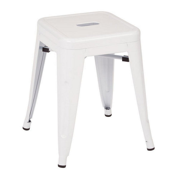 Vici Set of 4 Dining Stools, Gray Metal Seat, Industrial Square Seat -BM334673