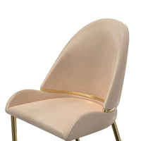 Mior Dining Chair Set of 2, Champagne Faux Leather, Gold Metal Accents -BM334675