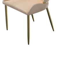 Mior Dining Chair Set of 2, Champagne Faux Leather, Gold Metal Accents -BM334675