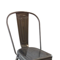 Dining Accent Chair Set of 4, Bronze Metal Body, Industrial Style -BM334679