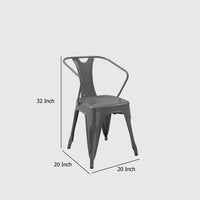 Toam Dining Armchair Set of 4, Gray Metal, Industrial Tapered Legs -BM334680
