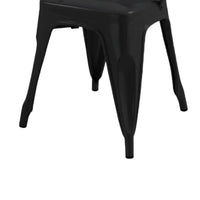 Toam Dining Armchair Set of 4, Black Metal, Industrial Tapered Legs -BM334681