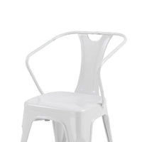 Toam Dining Armchair Set of 4, White Metal, Industrial Tapered Legs -BM334682