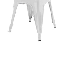 Toam Dining Armchair Set of 4, White Metal, Industrial Tapered Legs -BM334682