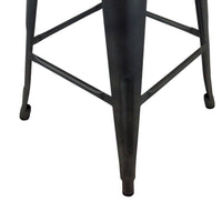 Barstool Set of 4, Industrial Black Metal Body, Square Seat, Tapered -BM334696