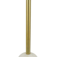 Rohi Plant Stand Table, 16 Inch Round White Marble Top, Gold Metal -BM334786