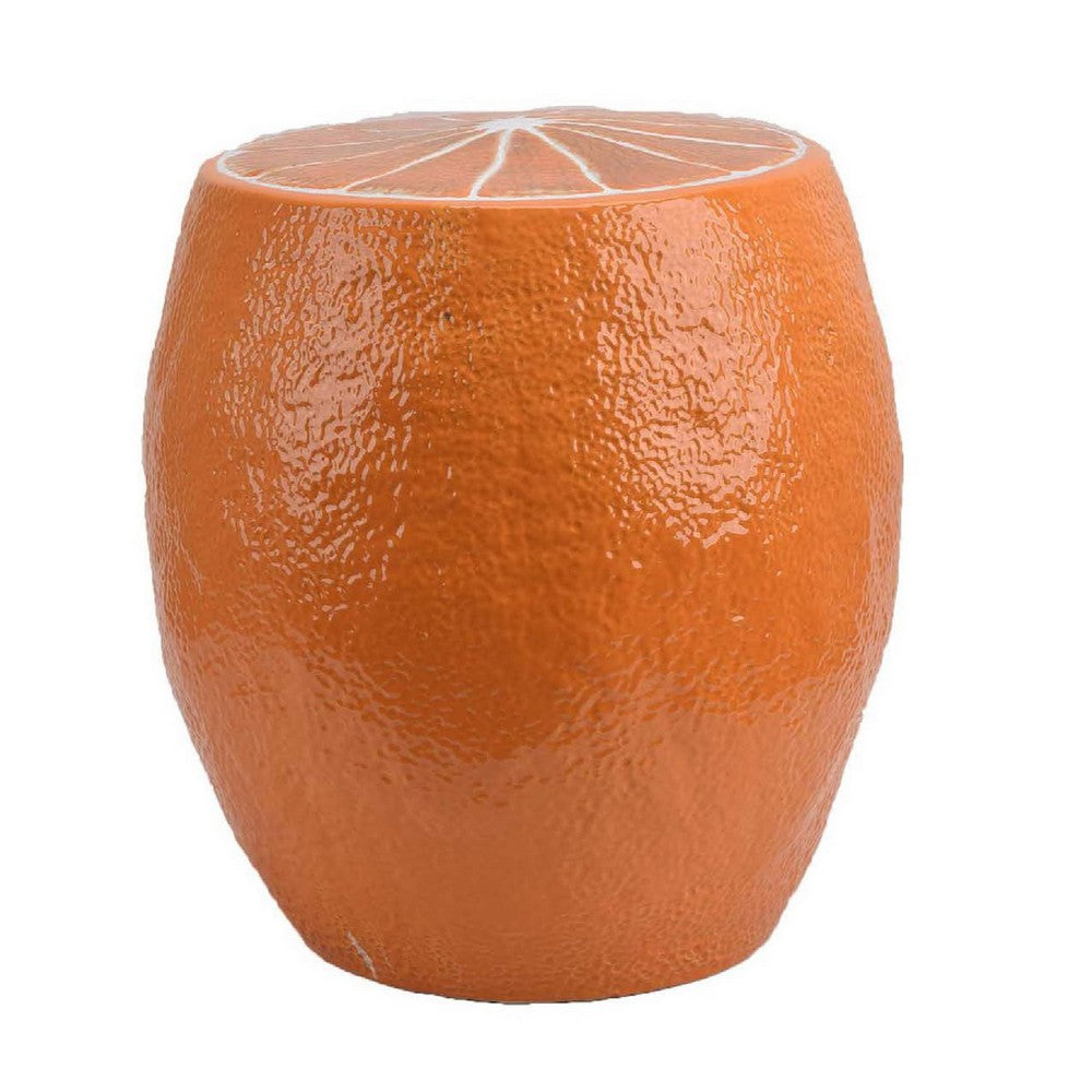 Accent Plant Stand, Orange Slice Themed Textured Design, 17 Inch Top -BM334789