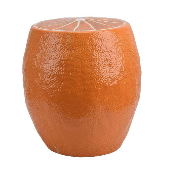 Accent Plant Stand, Orange Slice Themed Textured Design, 17 Inch Top -BM334789