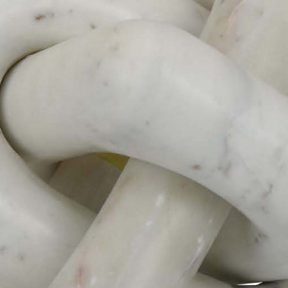 Goi Decorative Knot Statuette, Modern Geometric White Marble 8 Inch -BM334791