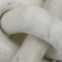 Goi Decorative Knot Statuette, Modern Geometric White Marble 8 Inch -BM334791