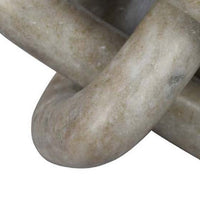 Goi Decorative Knot Statuette, Modern Geometric Beige Marble 8 Inch -BM334792
