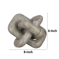 Goi Decorative Knot Statuette, Modern Geometric Beige Marble 8 Inch -BM334792