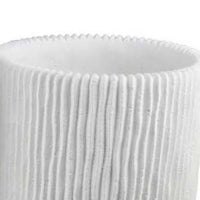 Zeri 3pc Planter Set, Ribbed Grooved White Terracotta, 8,10,12 Inch -BM334797