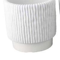 Zeri 3pc Planter Set, Ribbed Grooved White Terracotta, 8,10,12 Inch -BM334797