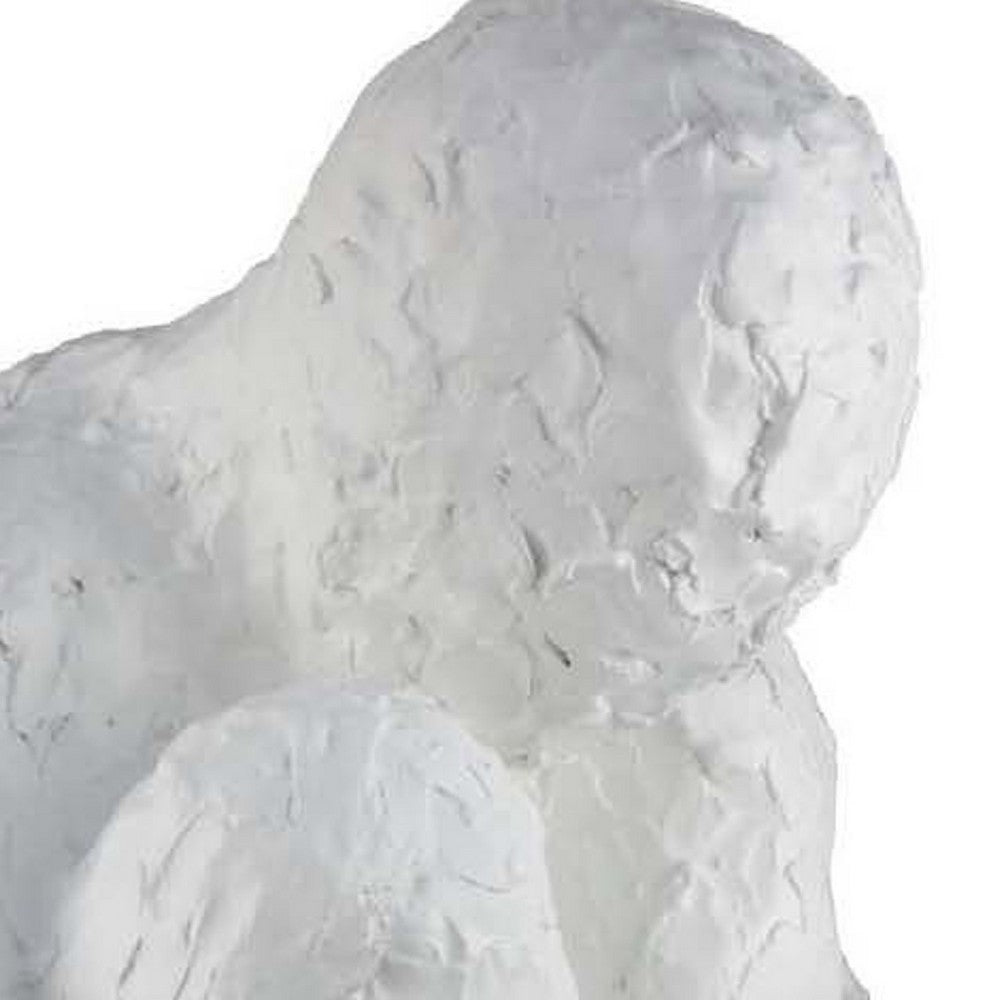 Roy Abstract Contemplative Man Figurine, White Resin Art, 27 Inch -BM334799