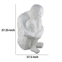 Roy Abstract Contemplative Man Figurine, White Resin Art, 27 Inch -BM334799