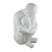 Roy Abstract Contemplative Man Figurine, White Resin Art, 27 Inch -BM334799