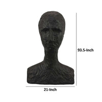 Nyk Abstract Bust Figurine, 94 Inch, Human Head Design, Black Resin -BM334805