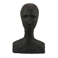 Nyk Abstract Bust Figurine, 94 Inch, Human Head Design, Black Resin -BM334805