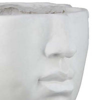 Kylz Decor Head Garden Planter, 23 Inch, Wide Open Top, White Resin -BM334807