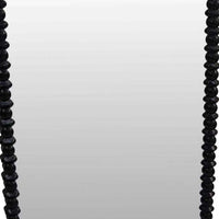 Perz Wall Mirror, 42 Inch, Square Frame, Black Beaded Wood Frame -BM334811