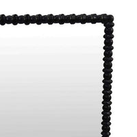 Perz Wall Mirror, 42 Inch, Square Frame, Black Beaded Wood Frame -BM334811