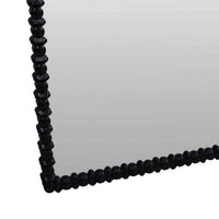 Perz Wall Mirror, 42 Inch, Square Frame, Black Beaded Wood Frame -BM334811