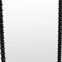 Perz Floor Mirror, 72 Inch, Rectangular Shaped Black Beaded Wood Frame -BM334812