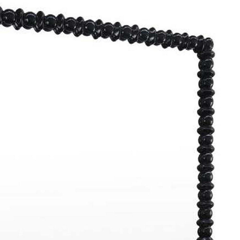 Perz Floor Mirror, 72 Inch, Rectangular Shaped Black Beaded Wood Frame -BM334812